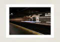 London Underground platform at night with long exposure train lights, architectural fine art print