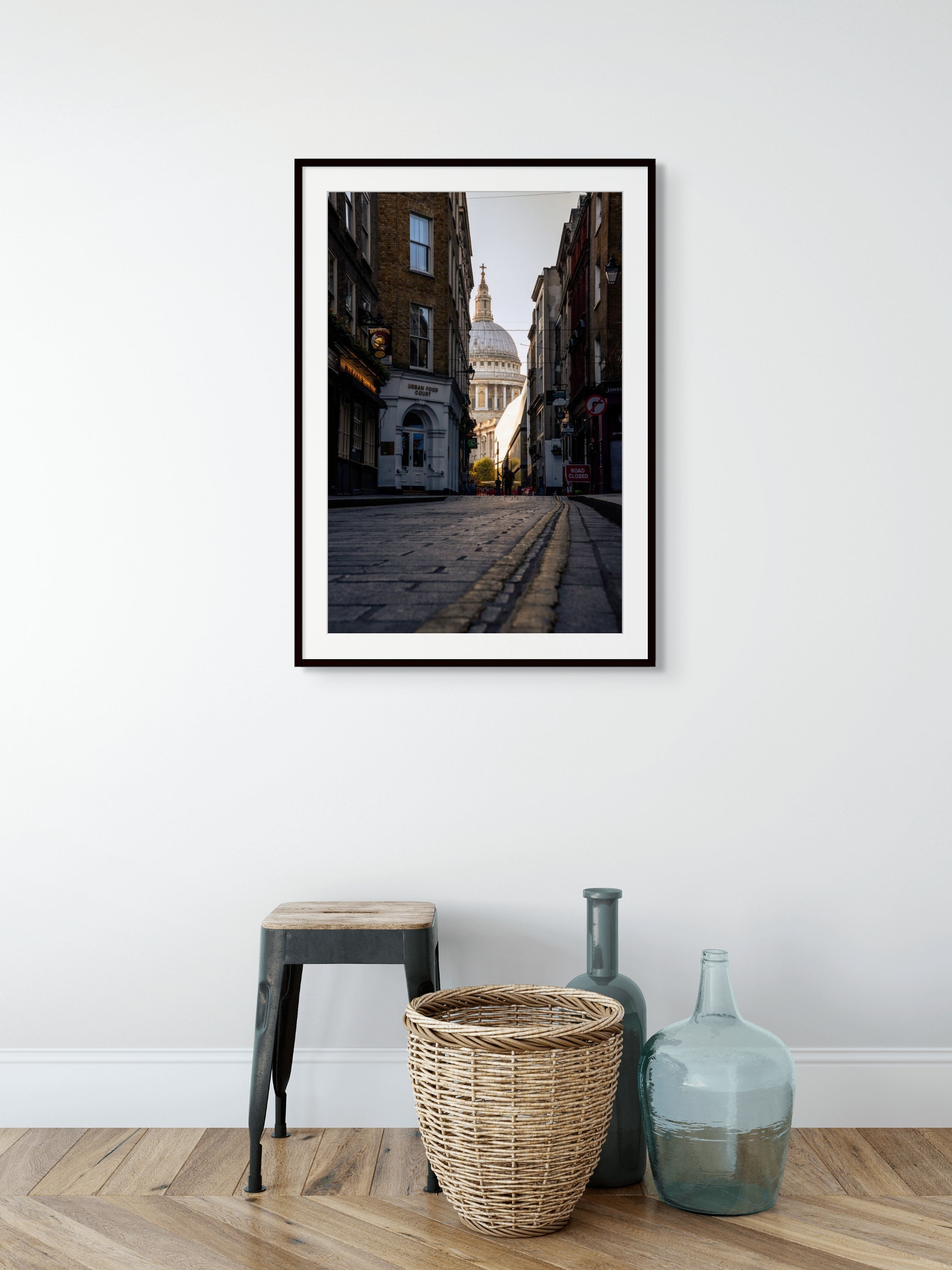St Paul's Cathedral seen from Watling Street, London architectural print