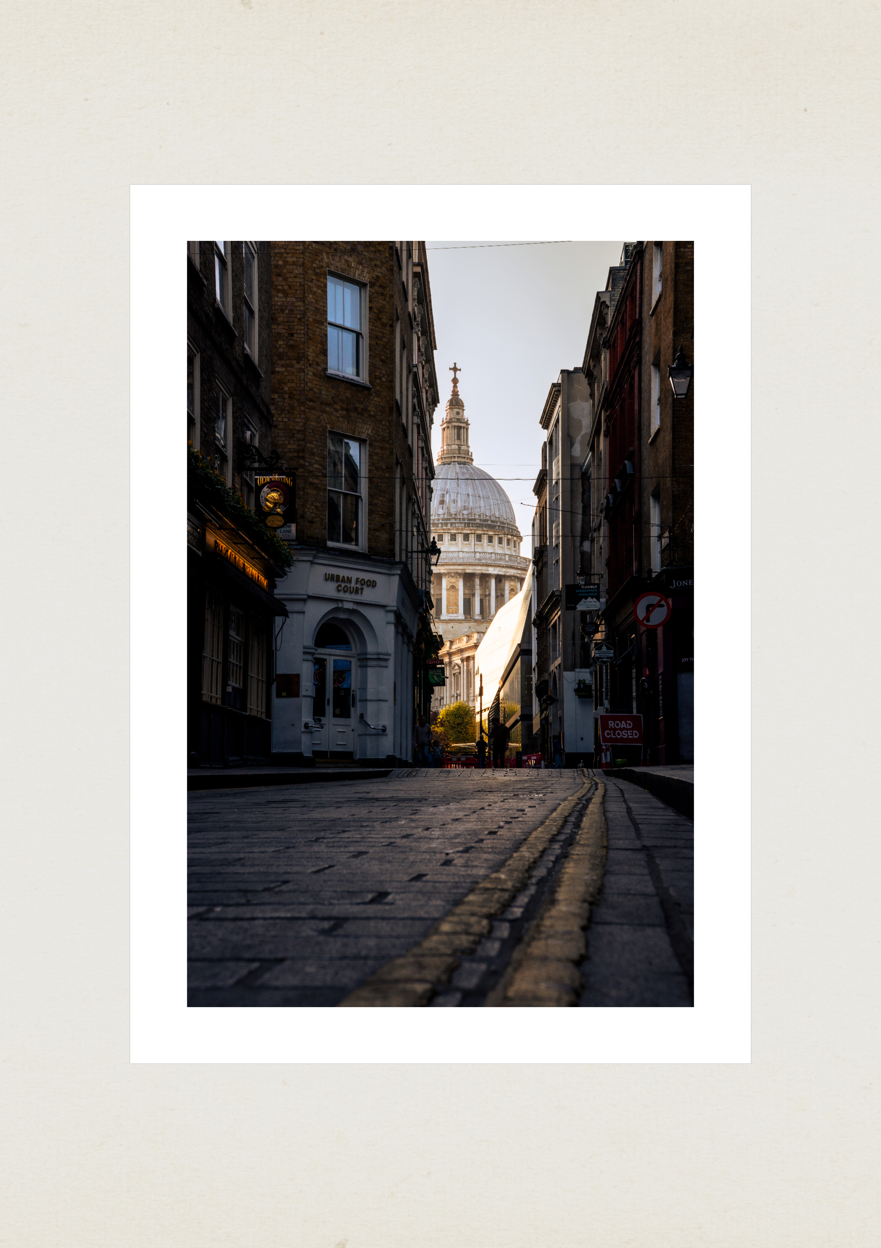 St Paul's Cathedral seen from Watling Street, London architectural print