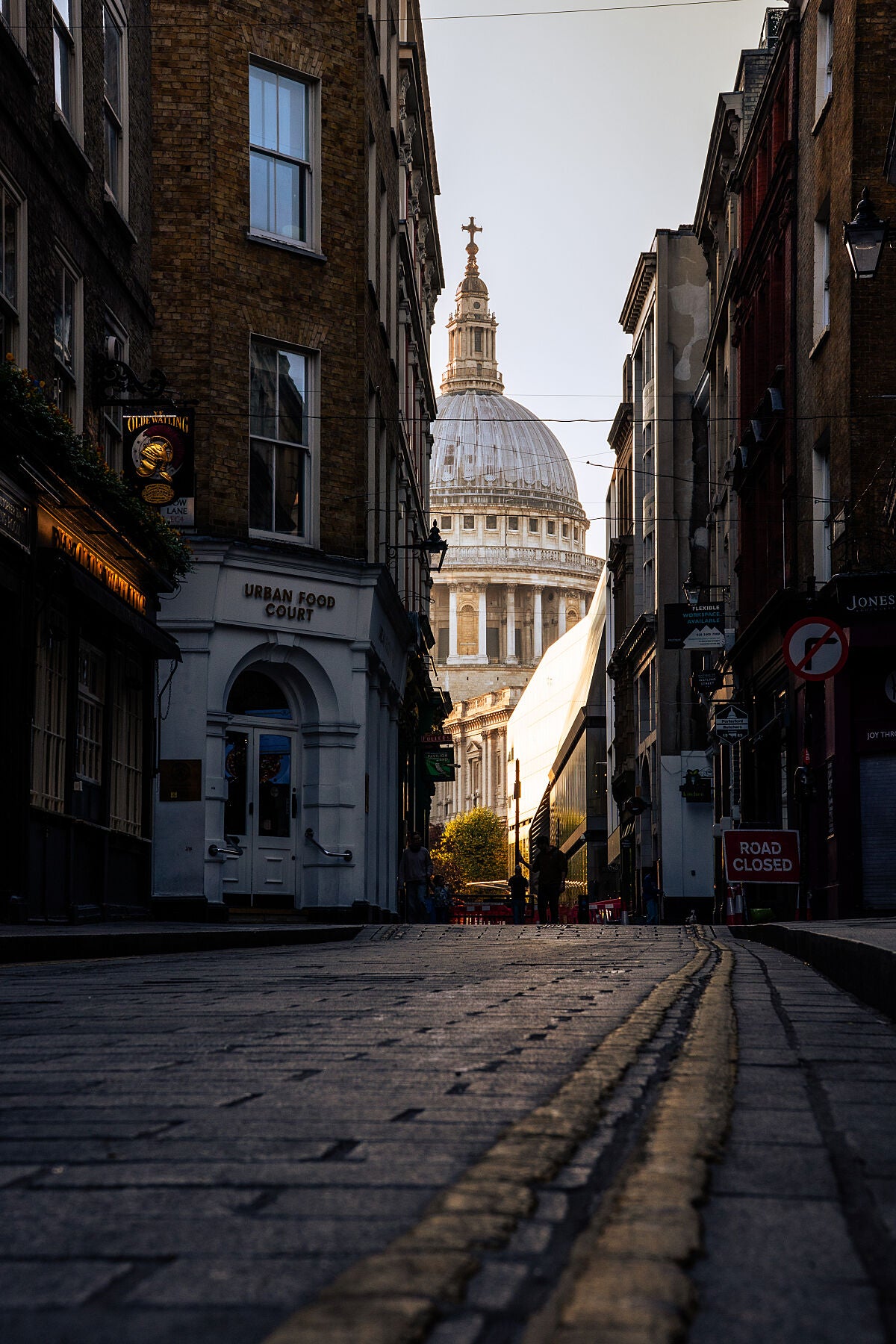 St Paul's Cathedral seen from Watling Street, London architectural print